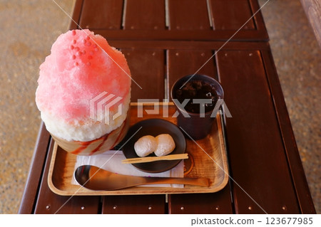 Large strawberry shaved ice at Chaya 123677985