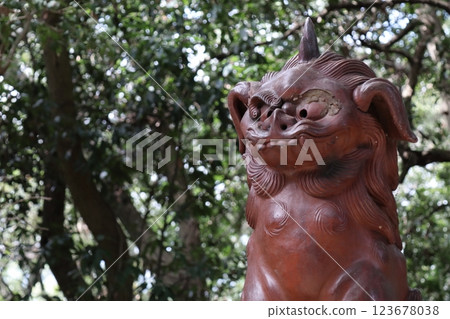 備前燒的獅子 備前燒的獅子 123678038