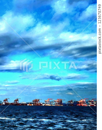 Bay area seen from the sea Bay area seen from the sea 123678749
