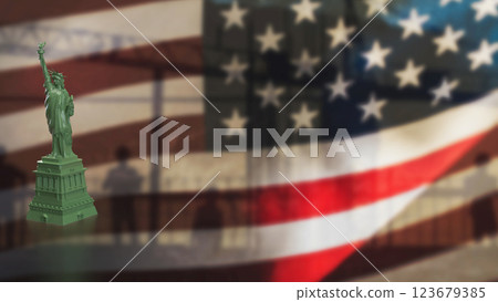 The Statue of Liberty for Business concept 3d Rendering. The Statue of Liberty for Business concept 3d Rendering. 123679385