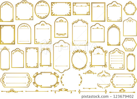 Elegant frame set gold 123679402