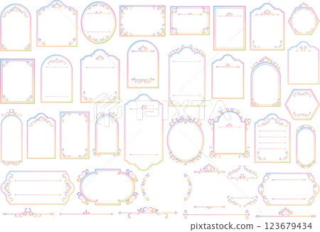 漂亮的框架設定彩虹的顏色 123679434