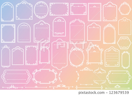 Elegant frame set rainbow colors Elegant frame set rainbow colors 123679539