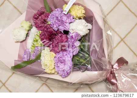 Carnation bouquet for Mother's Day 123679617