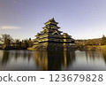 Matsumoto Castle shining in the sunset 123679828