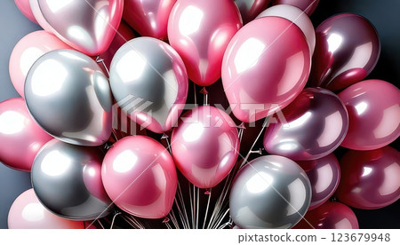 AI 影像:許多氣球漂浮在空中(粉紅色) AI 影像:許多氣球漂浮在空中(粉紅色) 123679948