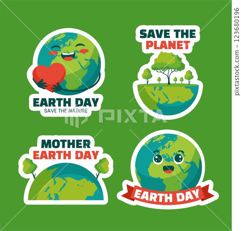 Nature and Ecology Themed Social Media Label Illustration for Earth Day Nature and Ecology Themed Social Media Label Illustration for Earth Day 123680196