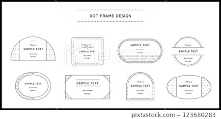 Dot Simple Frame Black and White Dot Simple Frame Black and White 123680283