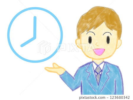 Time and suit illustration material Time and suit illustration material 123680342