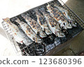 Charcoal grilled salted trout 123680396