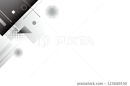 Business black and white cool geometric background illustration 123680530