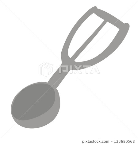 Illustration of a stainless steel ice cream scoop - Hand-drawn cute illustration Illustration of a stainless steel ice cream scoop - Hand-drawn cute illustration 123680568