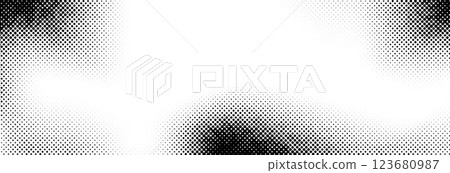 Dotted halftone texture background. Vanishing grunge gritty noise wallpaper. Black pop art gradient overlay. Weathered pixelated raster comic backdrop. Vector bitmap fading subtle surface Dotted halftone texture background. Vanishing grunge gritty noise wallpaper. Black pop art gradient overlay. Weathered pixelated raster comic backdrop. Vector bitmap fading subtle surface 123680987