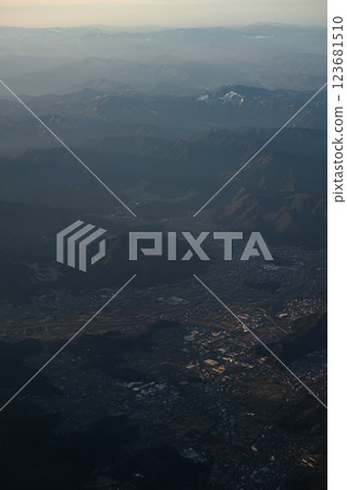 Landscape seen from an airplane Landscape seen from an airplane 123681510