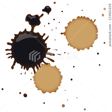 Coffee and Wine Stain Vector Art Coffee and Wine Stain Vector Art 123681839