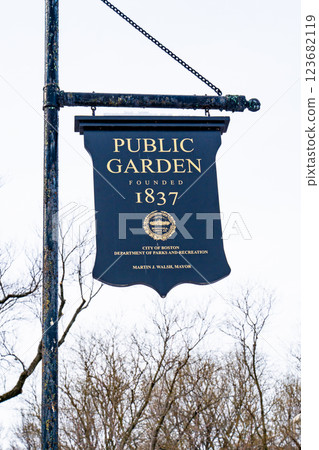 Boston Public Gaden hanging sign 123682119