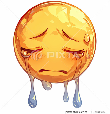 Sad emoji with tears, expressing deep emotions and sorrow Sad emoji with tears, expressing deep emotions and sorrow 123683020