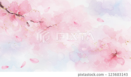 櫻花的水彩插圖 123683143