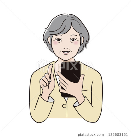 Elderly woman operating a smartphone Elderly woman operating a smartphone 123683161