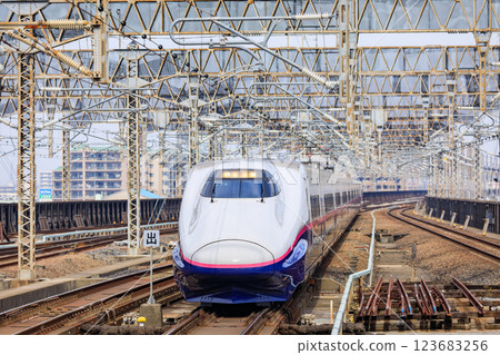 E2系新幹線進入埼玉縣大宮站 東北新幹線 上越新幹線 北陸新幹線 123683256