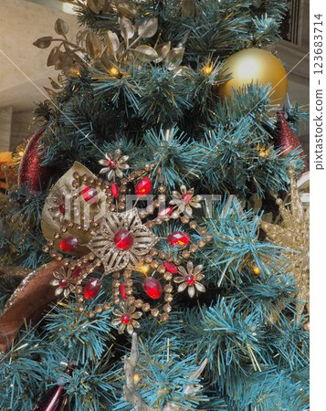 Sparkling Christmas tree ornaments Sparkling Christmas tree ornaments 123683714