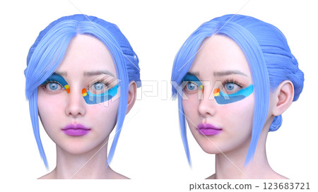 女人的臉的特寫 123683721