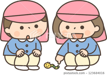 Children who discovered insects 123684016