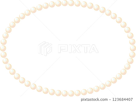 奢華珍珠插畫框架：橢圓形 123684407