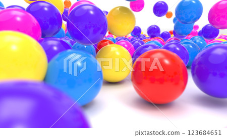 Children love rolling colorful balls CG white background 123684651