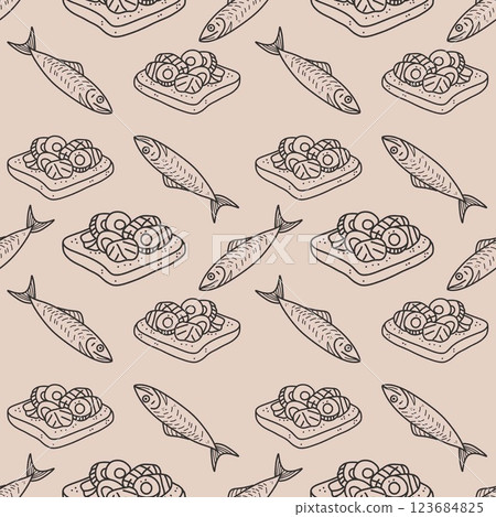 Seamless Scandinavian pattern and simple geometric shapes, perfect for winter designs 123684825
