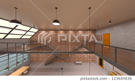 Brick wall meeting room Brick wall meeting room 123684836