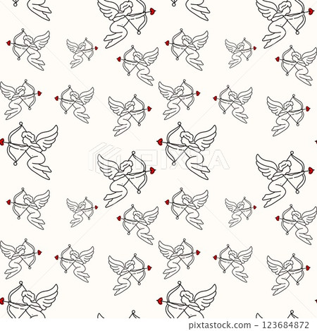 seamless pattern hand drawn hearts Valentines Day romantic doodle pattern design seamless pattern hand drawn hearts Valentines Day romantic doodle pattern design 123684872