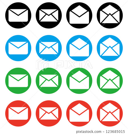 Mail icon circle set 123685015