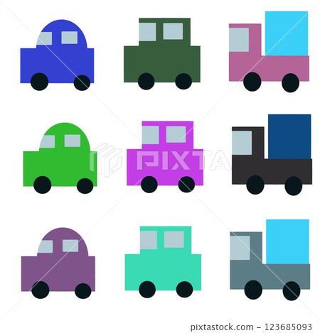 汽車和卡車的插圖集 123685093