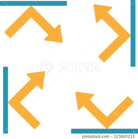 A set of arrow icons in various directions 123685213