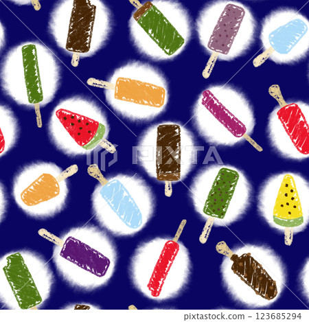 多彩的冰棒無縫圖案 123685294