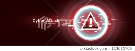 Cyber Attack Warning Alert with Digital Glitch Effect Cyber Attack Warning Alert with Digital Glitch Effect 123685706