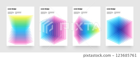 Template with colorful gradient blended shapes. Template with colorful gradient blended shapes. 123685761