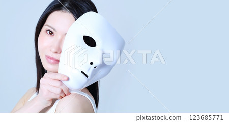 帶面具的女人美女形象 123685771