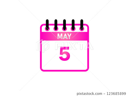 May 5 Calendar Icon May 5 Calendar Icon 123685899