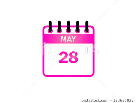 May 28 Calendar Icon May 28 Calendar Icon 123685922