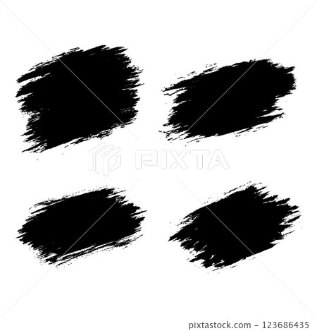 Elements Set of Black Abstract Wide Rustic Rough Brush Strokes Elements Set of Black Abstract Wide Rustic Rough Brush Strokes 123686435