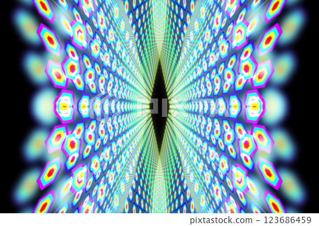 Colorful kaleidoscope-like CG images 123686459