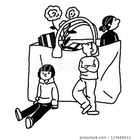 禮品袋單色向量eps圖像素材 123686631