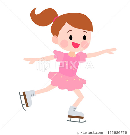Illustration of a girl doing figure skating Illustration of a girl doing figure skating 123686756