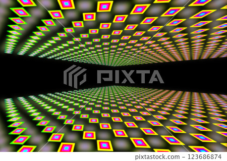 CG image of a diamond pattern laid out in 3D space 123686874