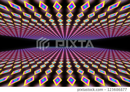 CG image of a diamond pattern laid out in 3D space 123686877