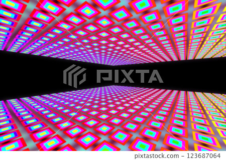 CG image of a square pattern laid out in 3D space CG image of a square pattern laid out in 3D space 123687064