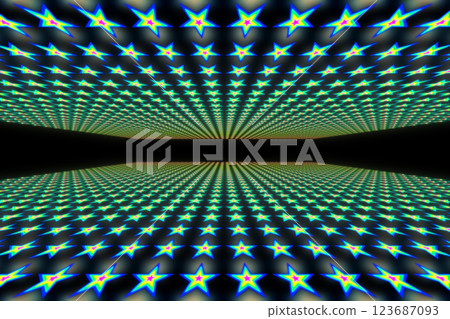 三維空間中星形圖案的 CG 影像 123687093