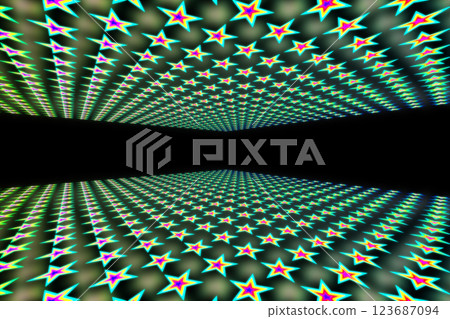 三維空間中星形圖案的 CG 影像 123687094